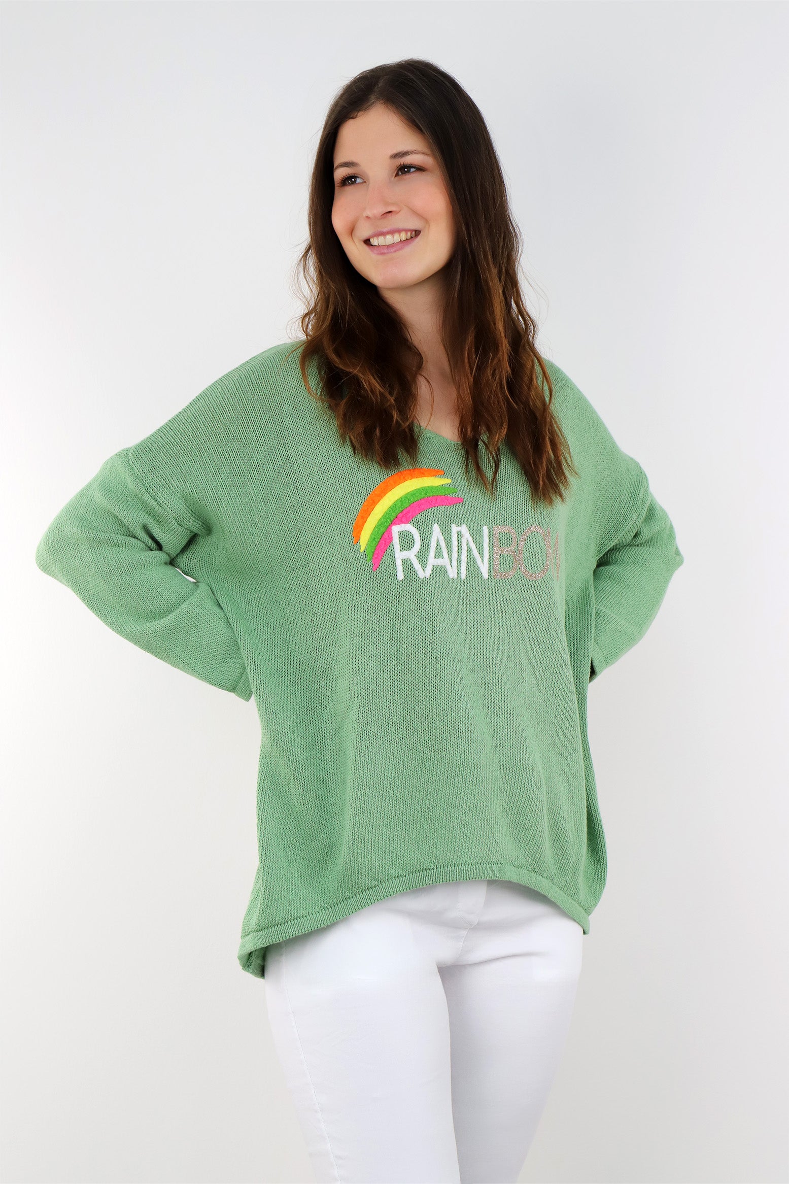Pullover "Rainbow" - Limette/Grün