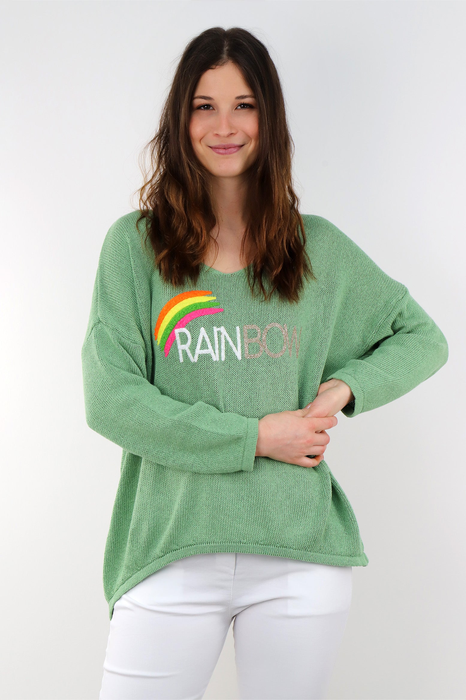 Pullover "Rainbow" - Limette/Grün