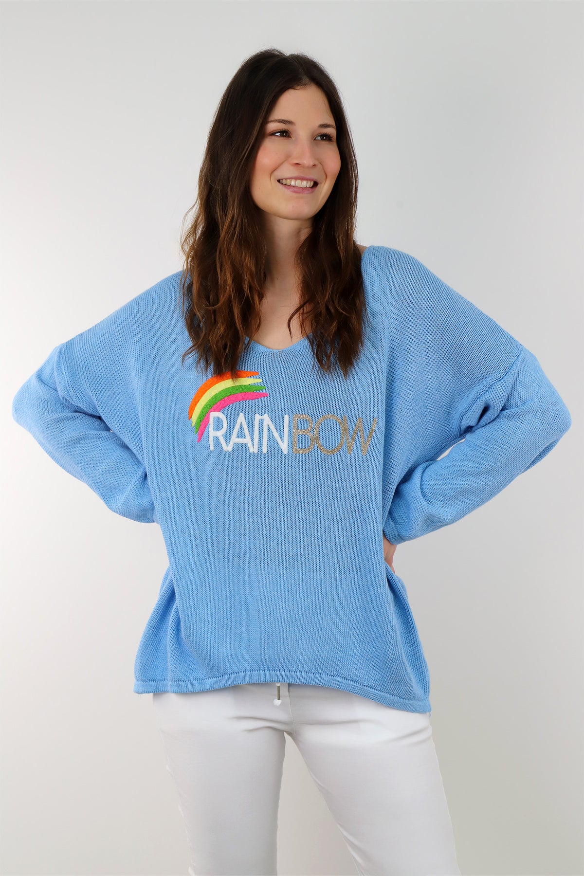 Pullover "Rainbow" - Hellblau