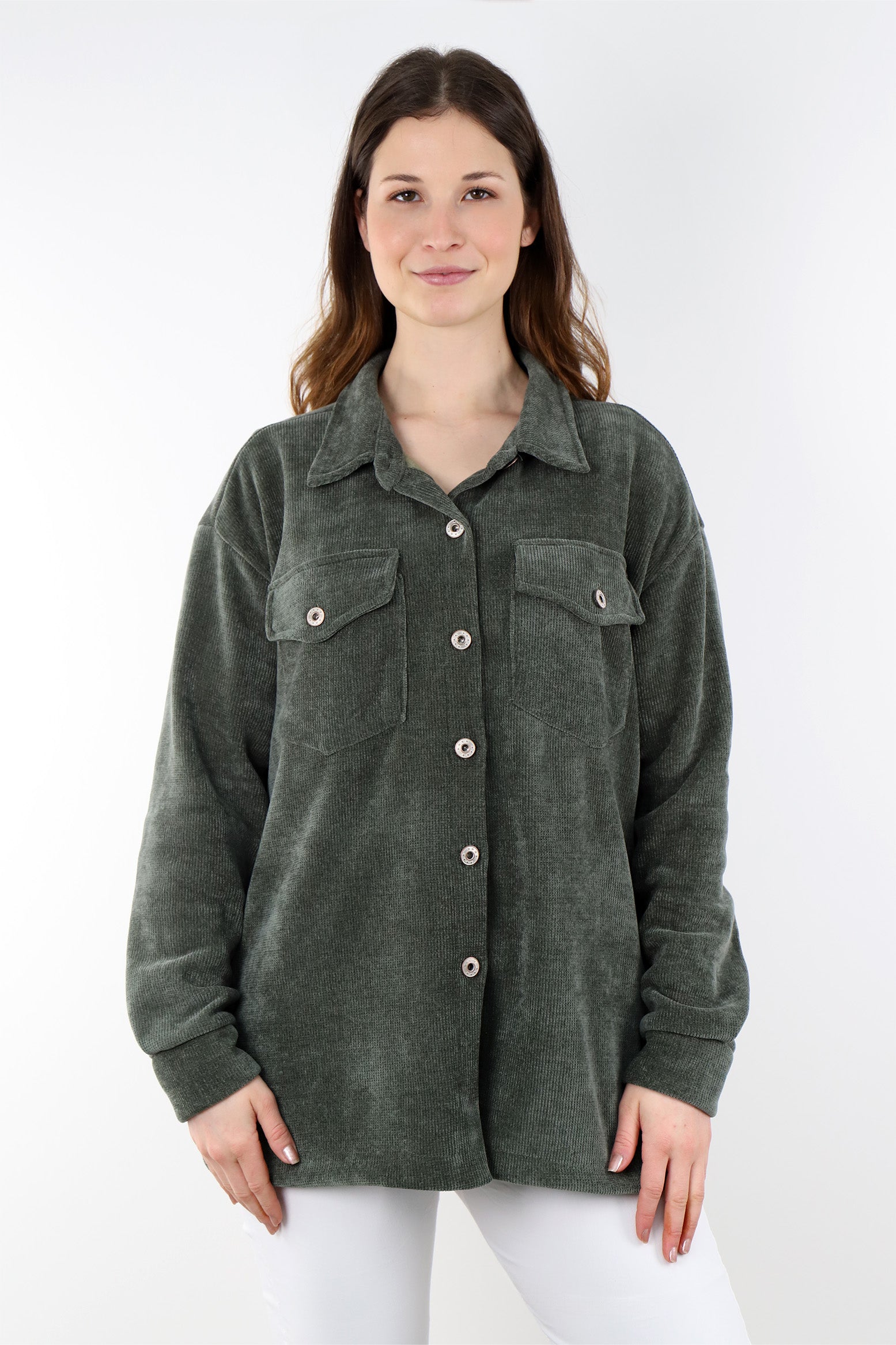 Cordbluse "Pisa" - Khaki