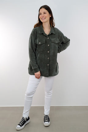 Cordbluse "Pisa" - Khaki