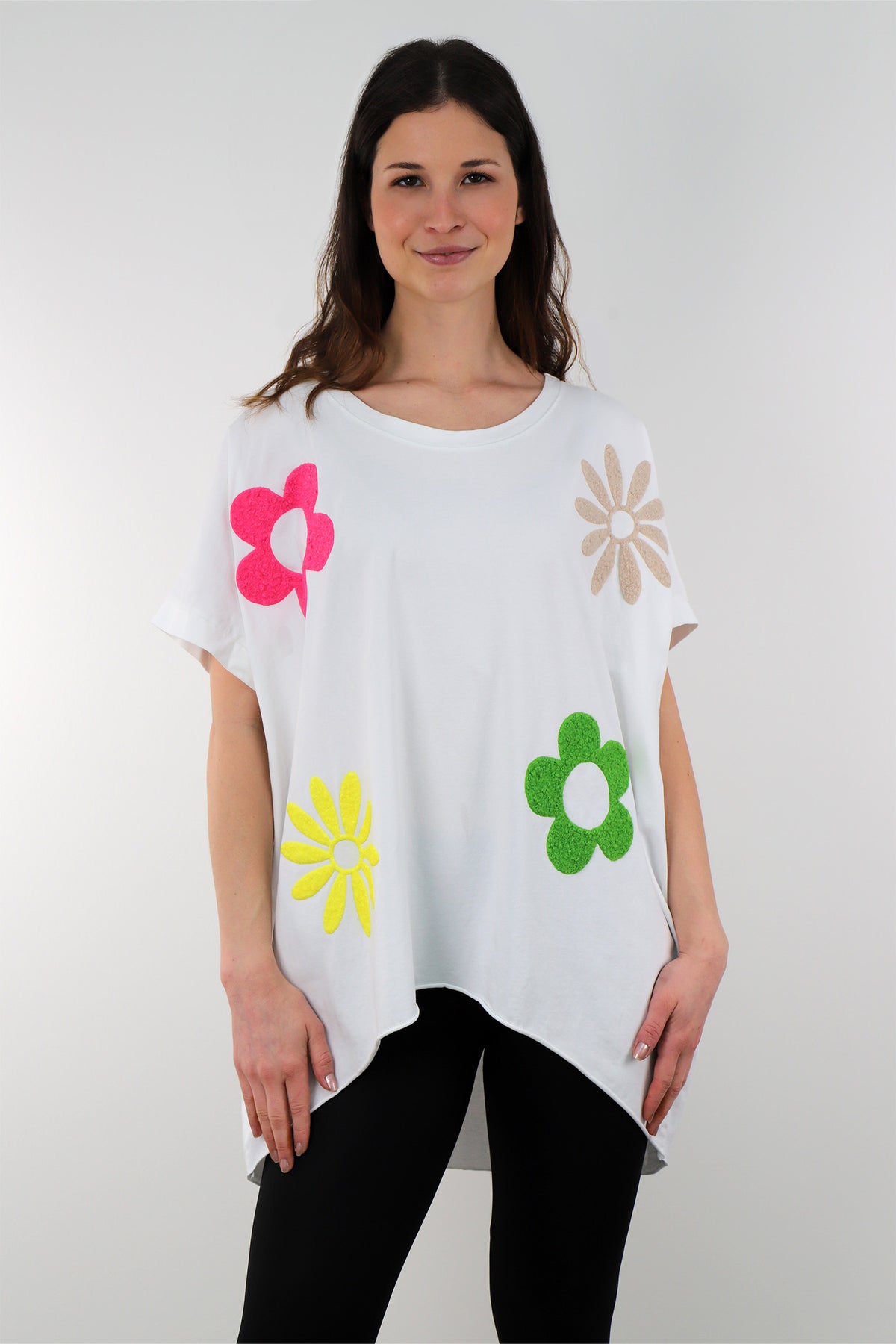 Shirt "Oversize" mit Druck - Weiß