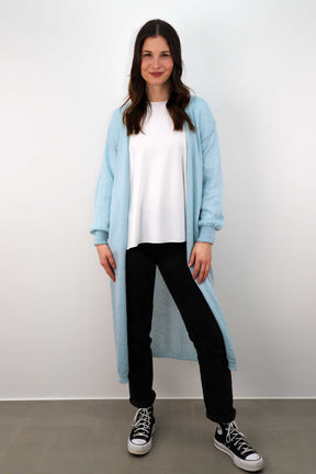Strickjacke Maxi - Hellblau