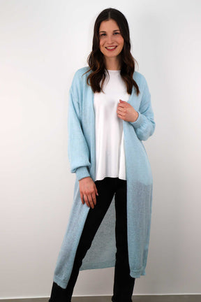 Strickjacke Maxi - Hellblau