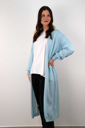 Strickjacke Maxi - Hellblau