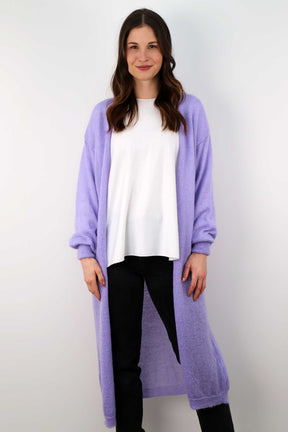 Strickjacke Maxi - Flieder