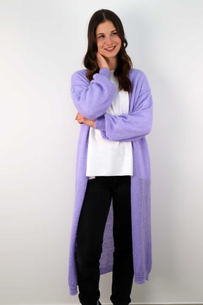 Strickjacke Maxi - Flieder