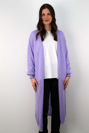 Strickjacke Maxi - Flieder