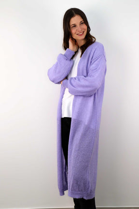 Strickjacke Maxi - Flieder