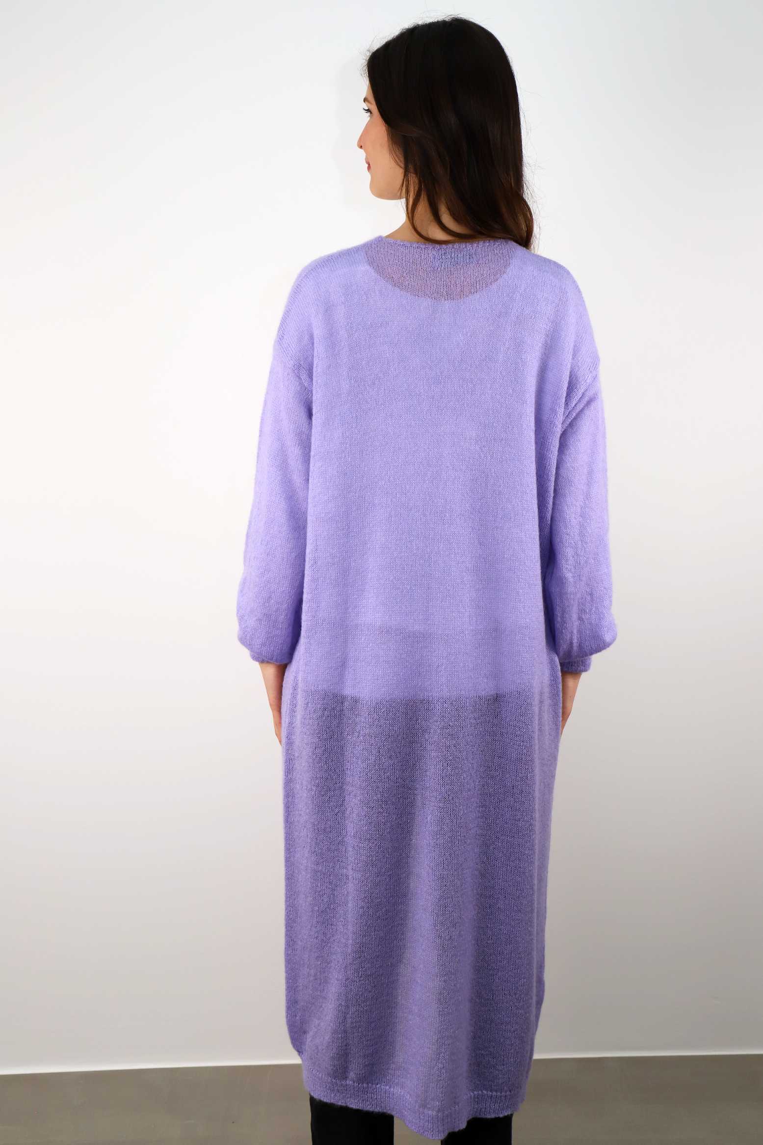 Strickjacke Maxi - Flieder