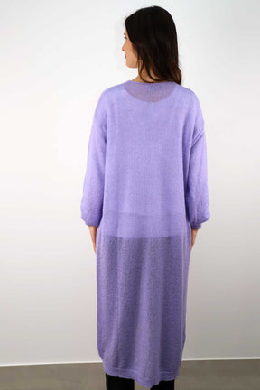Strickjacke Maxi - Flieder