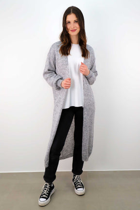 Strickjacke Maxi - Hellgrau