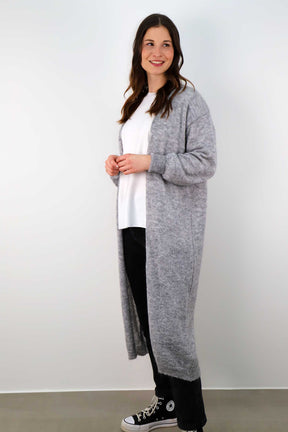 Strickjacke Maxi - Hellgrau