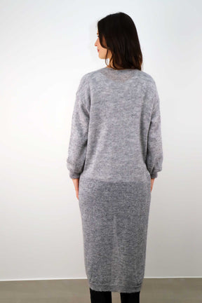 Strickjacke Maxi - Hellgrau