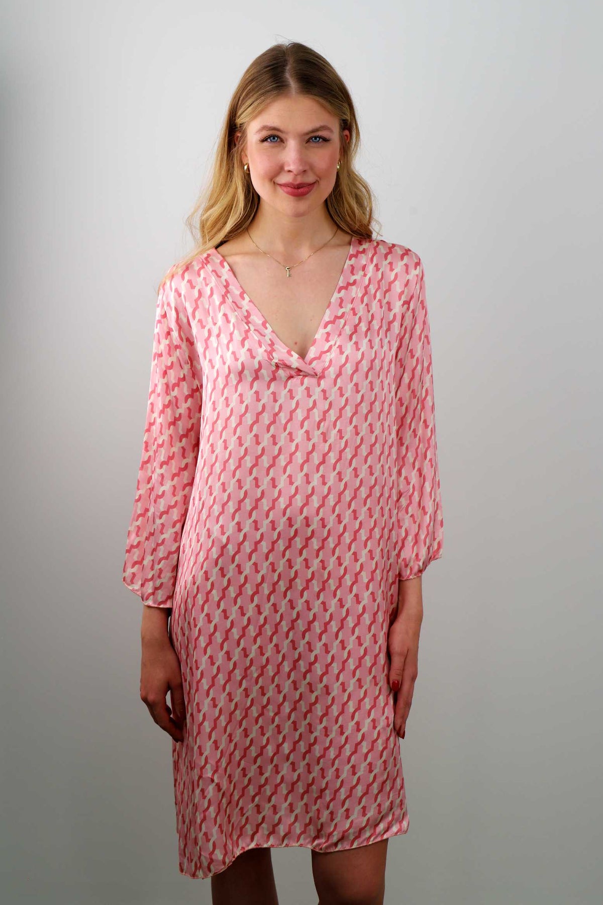 Kleid mit Muster - Rosa