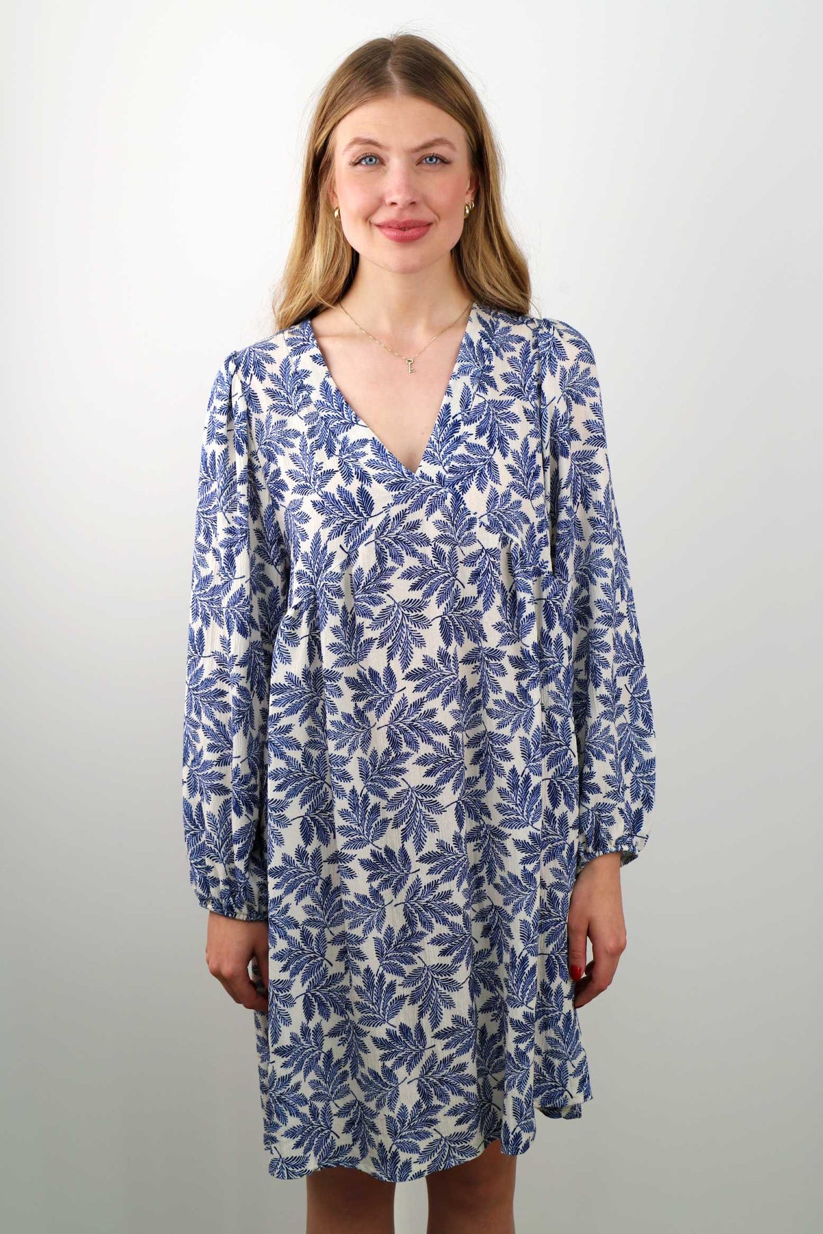 Kleid mit Print - Royalblau