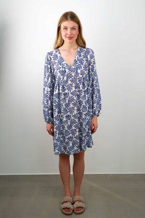 Kleid mit Print - Royalblau