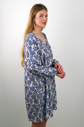 Kleid mit Print - Royalblau