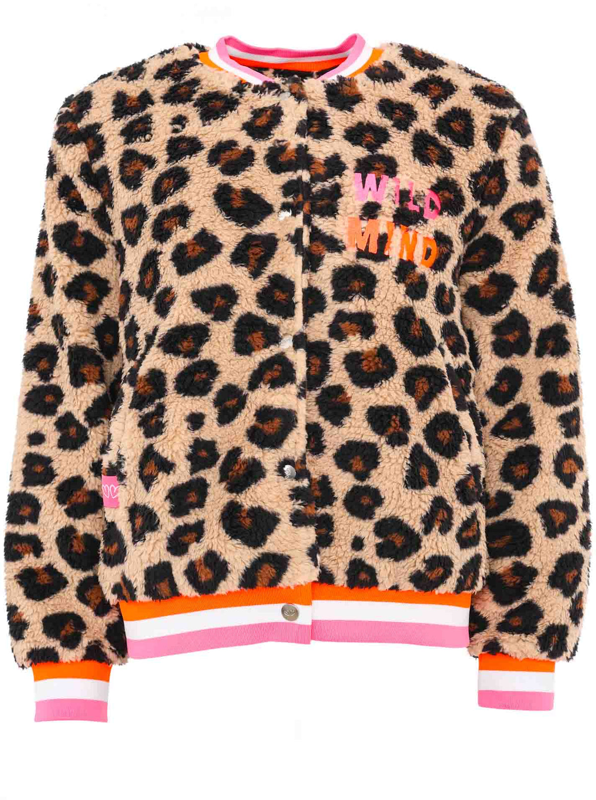 Zwillingsherz Plüsch-Jacke Teddy "Smile Everyday Leo" - Beige/Schwarz