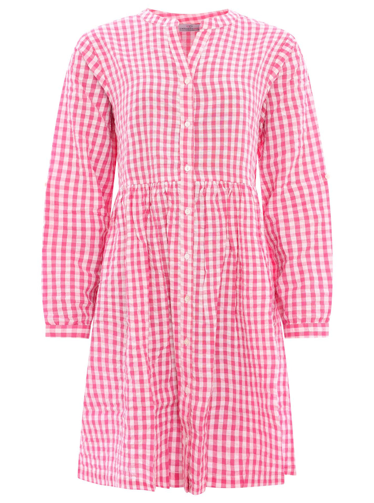 Zwillingsherz - Baumwoll Kleid - Pink/Weiß
