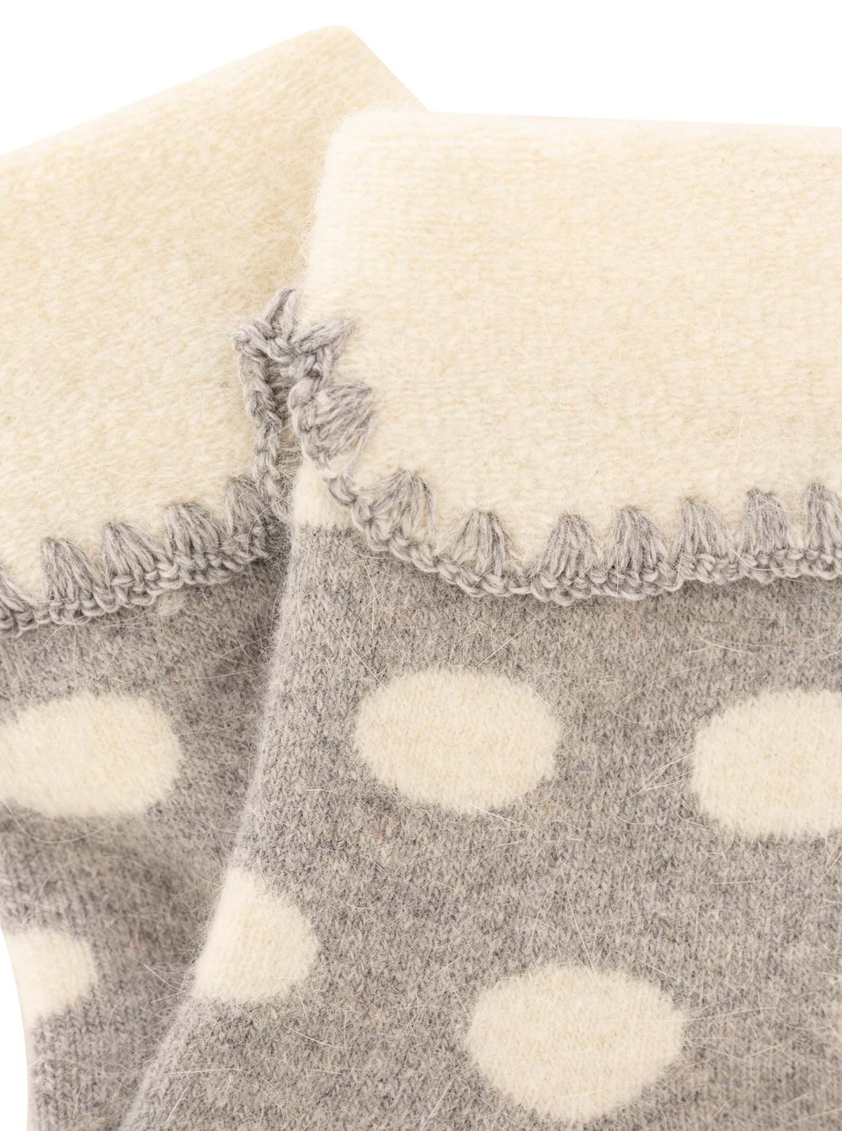 Zwillingsherz - Kuschelsocken Wollmix Punkte - Grau (1 Paar)