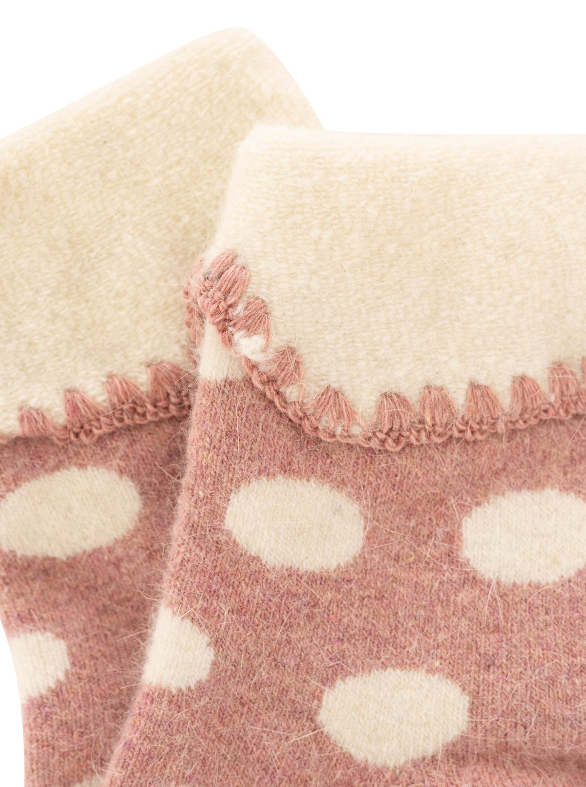 Zwillingsherz - Kuschelsocken Wollmix Punkte - Rosa (1 Paar)