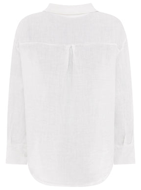 Zwillingsherz - 100% Leinen Bluse "Neon" Weiß
