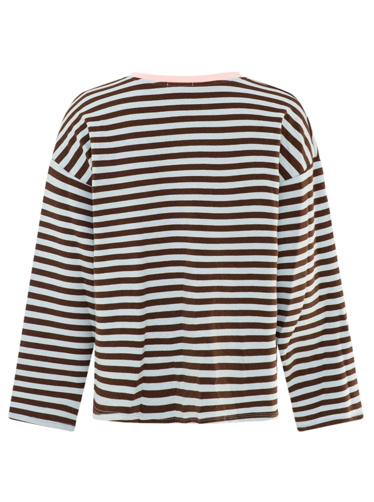 Zwillingsherz Longsleeve Streifen Herz Blau-Braun 2