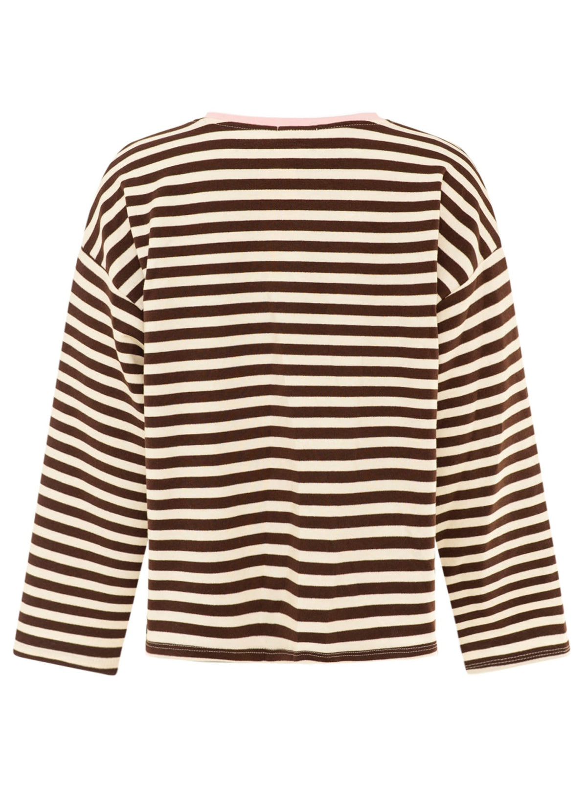 Zwillingsherz Longsleeve Streifen Herz Braun-Creme 2