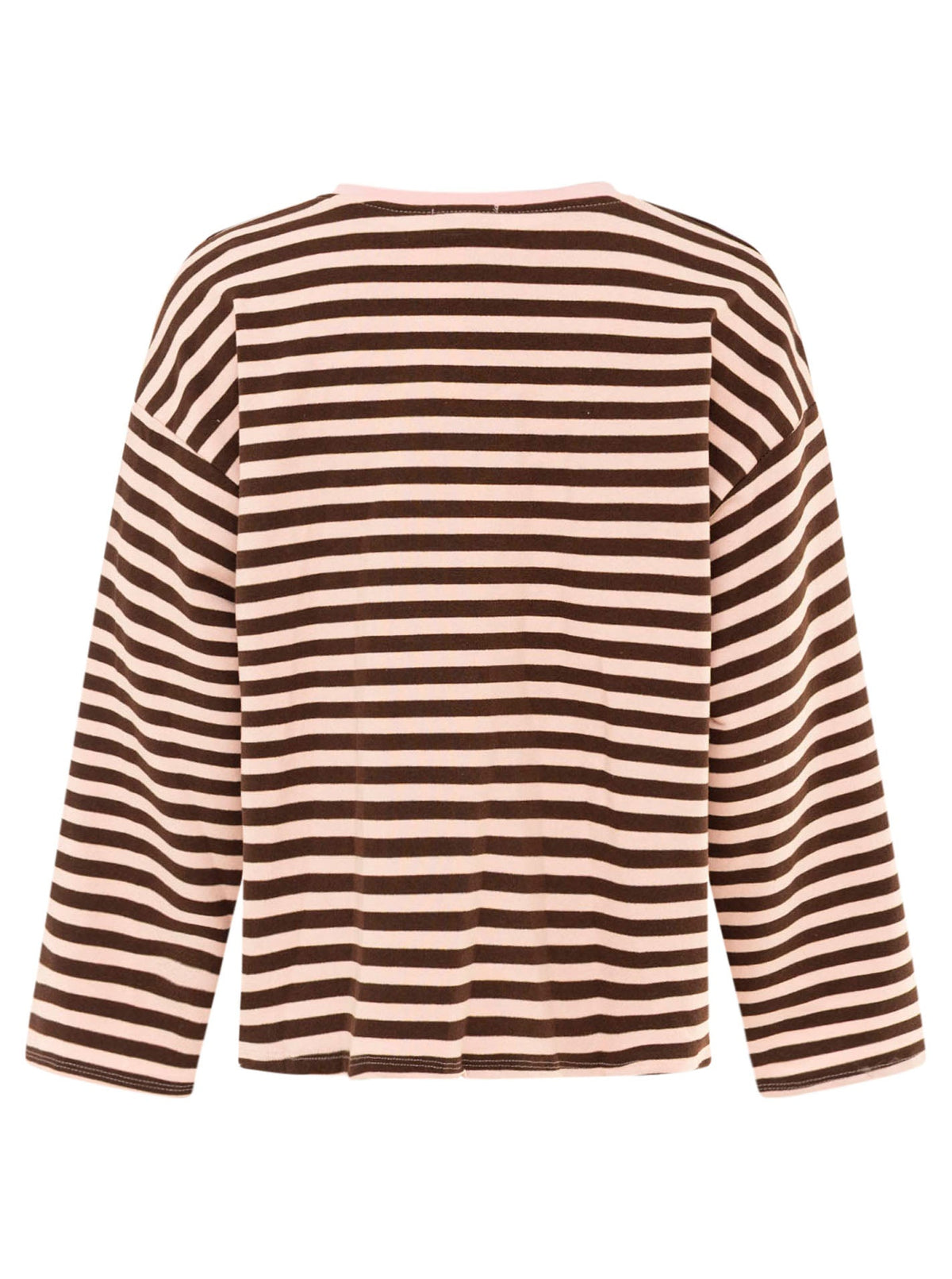 Zwillingsherz Longsleeve Streifen Herz Rosa-Braun 2