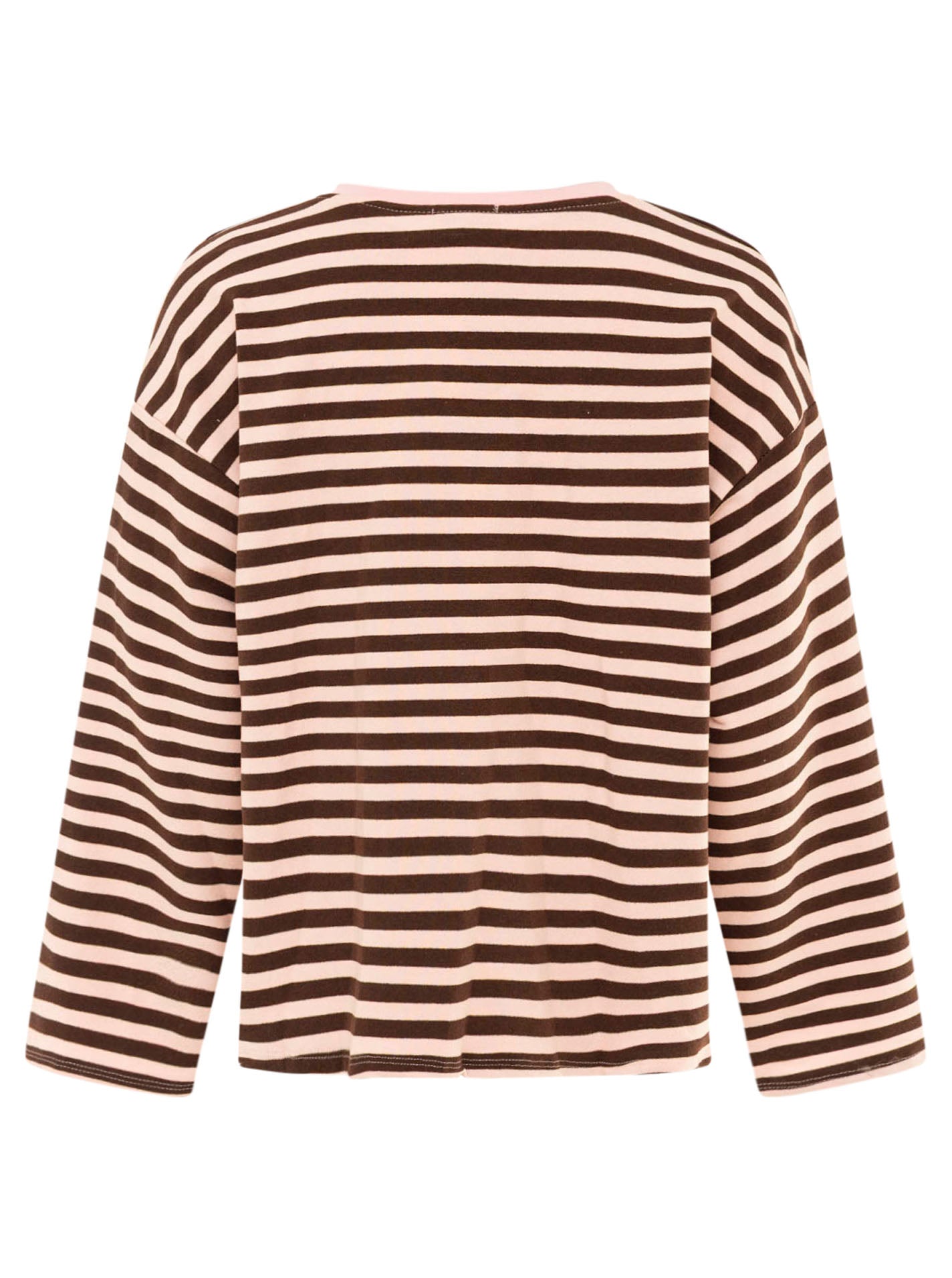 Zwillingsherz Longsleeve Streifen Herz Rosa-Braun 2