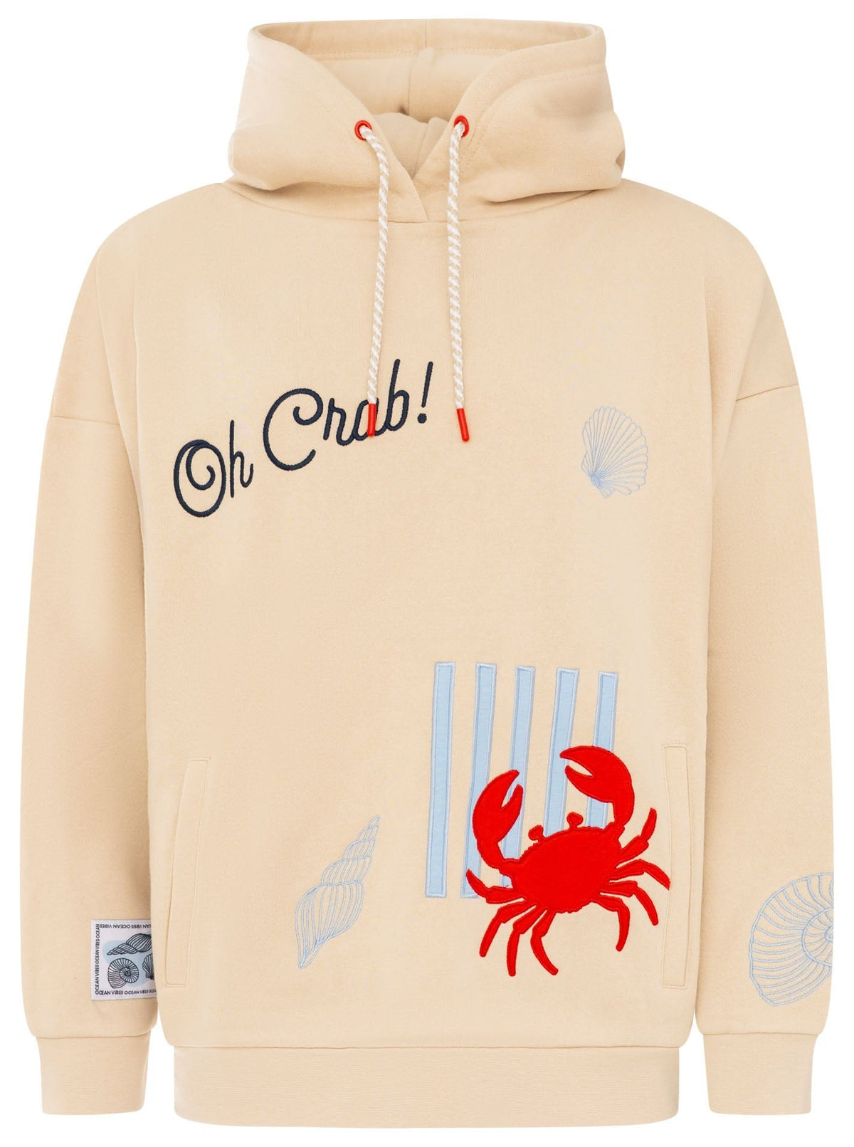 Zwillingsherz - Oversized Hoody "Oh Crab!" - Beige