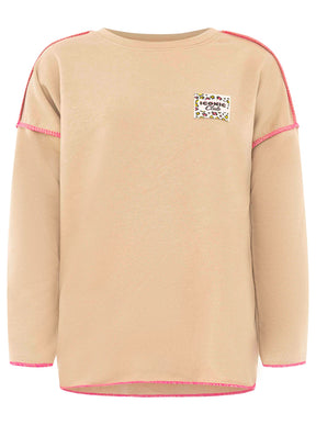 Zwillingsherz Sweatshirt Iconic Club Beige