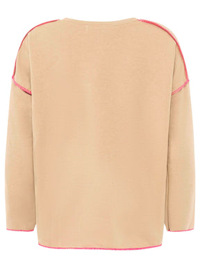 Zwillingsherz Sweatshirt Iconic Club Beige