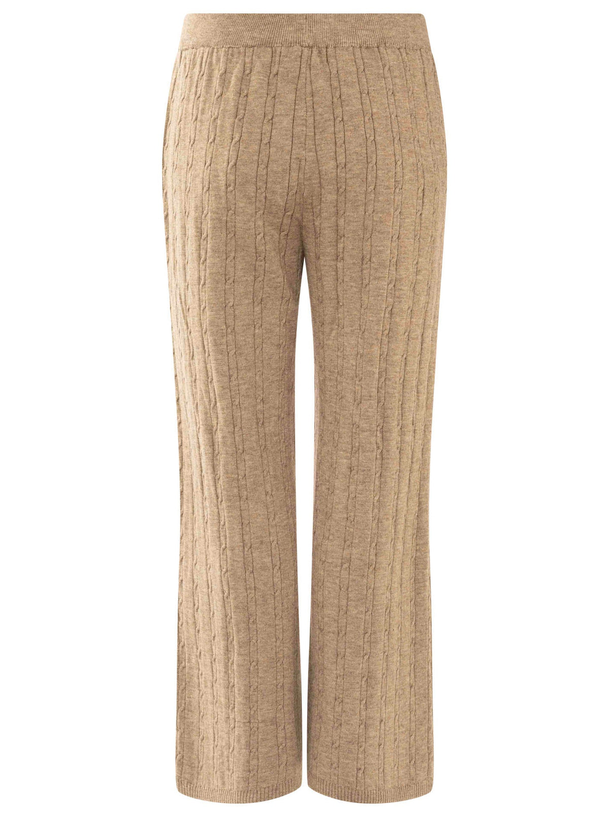 Zwillingsherz - Zopfstrick Loungehose "Patch" - Beige
