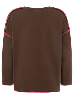 Zwillingsherz Sweatshirt Iconic Club Braun
