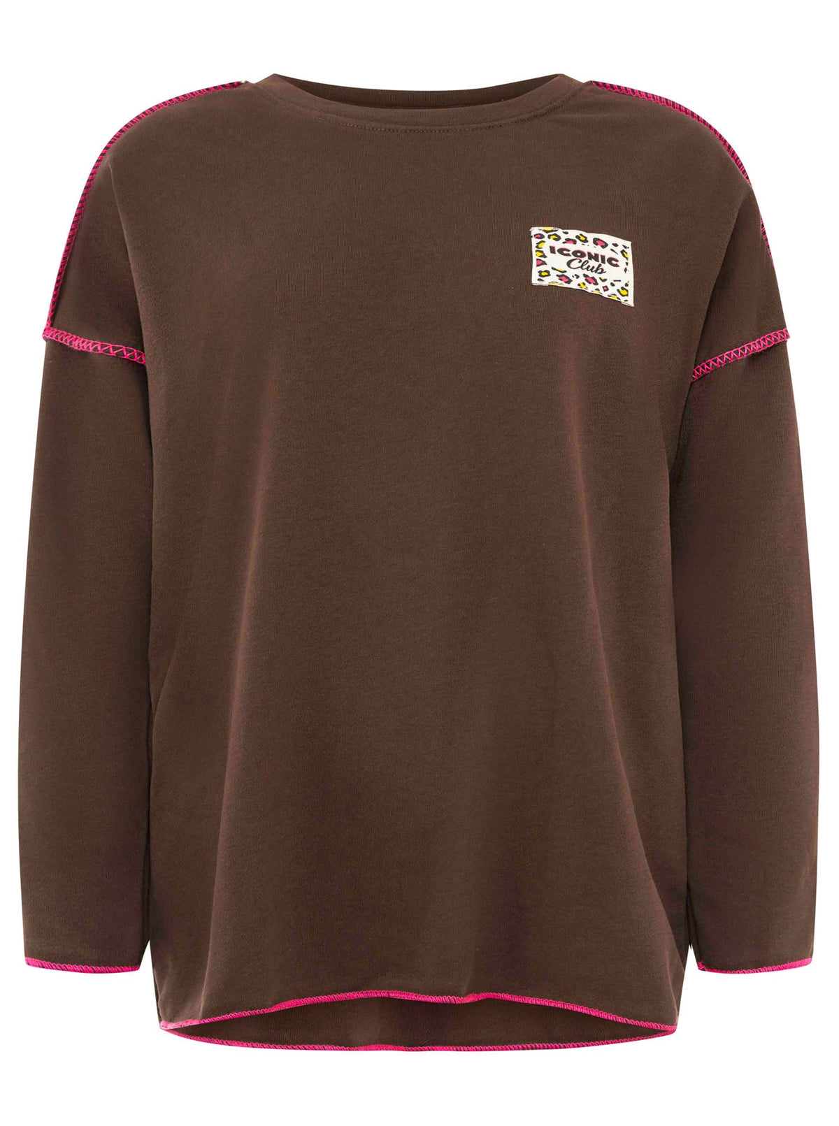 Zwillingsherz Sweatshirt Iconic Club Braun