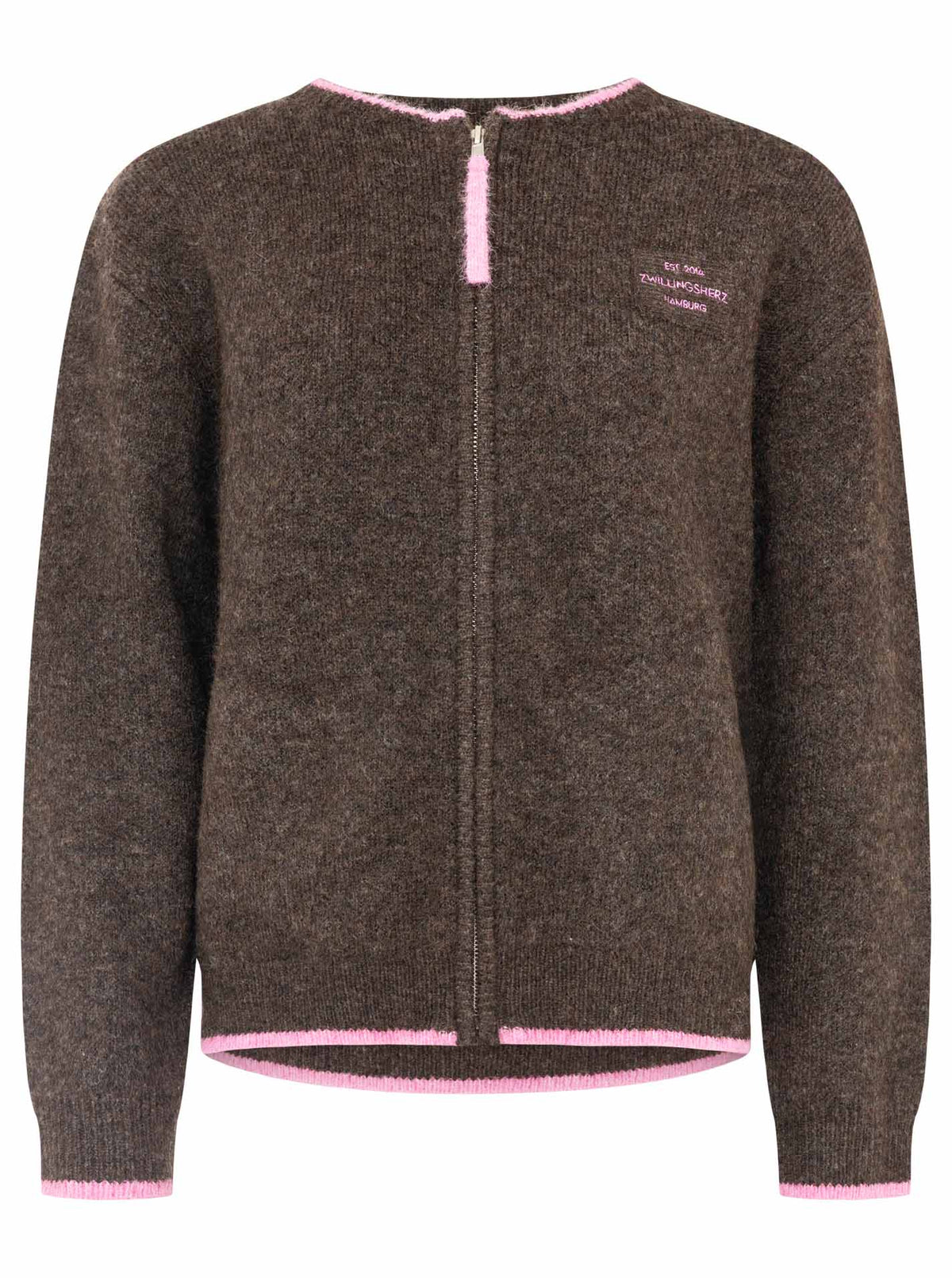 Zwillingsherz Strick Bomberjacke "ZH" - Braun