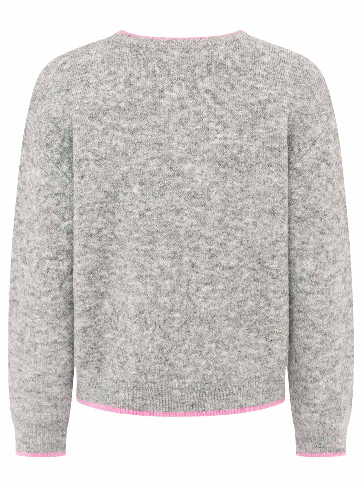 Zwillingsherz Strick Bomberjacke "ZH" - Mittelgrau
