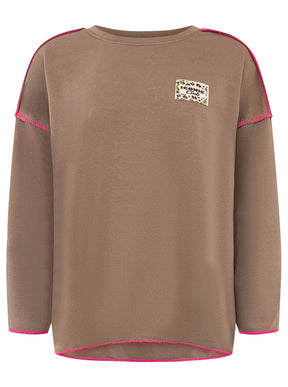 Zwillingsherz Sweatshirt Iconic Club Taupe
