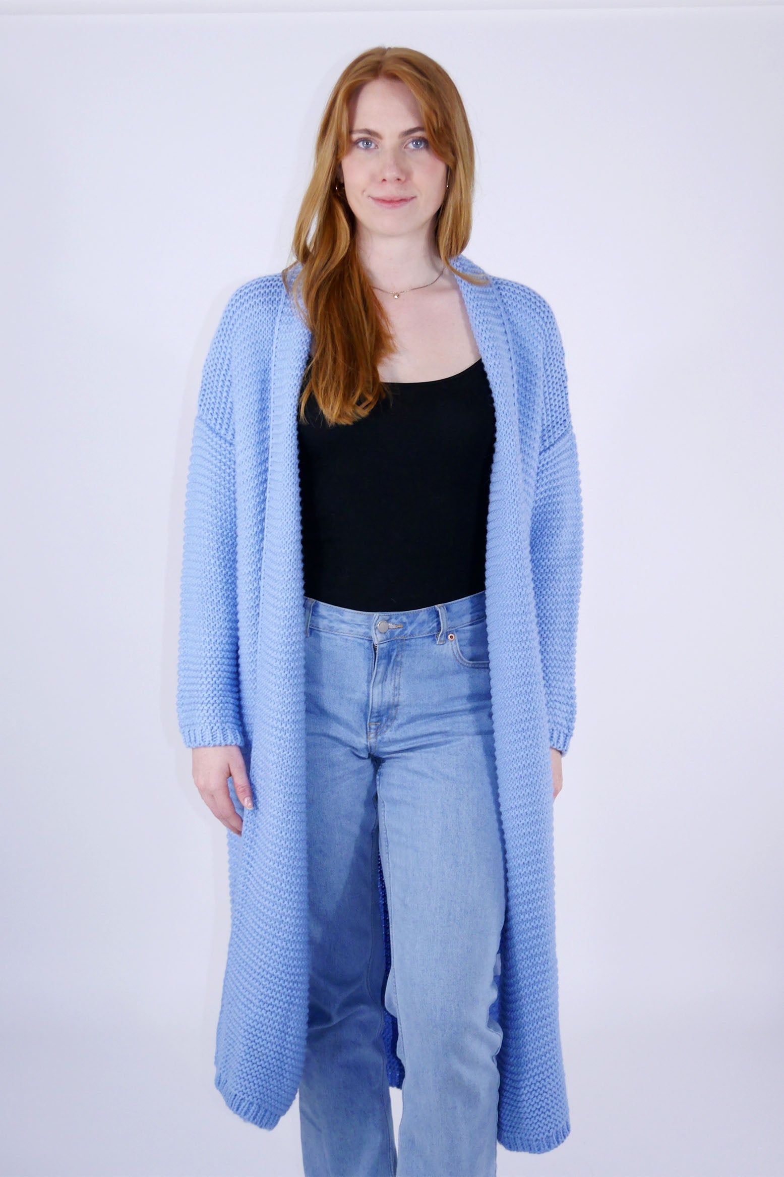 Flair - Strickjacke lang - Blau