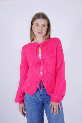 Flair - Cardigan mit Schleifen - Neon Pink