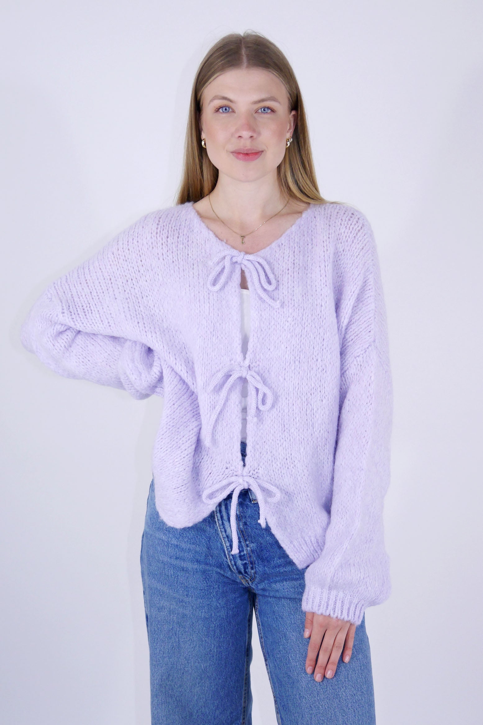 Flair Comfort Style - Cardigan mit Schleifen - Flieder