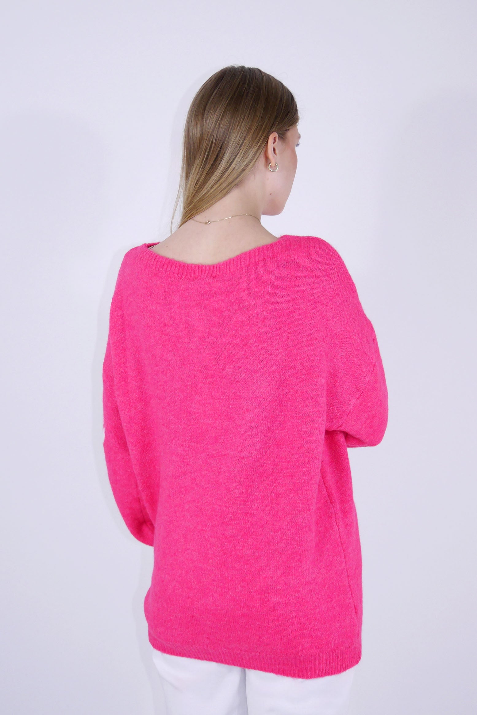 Pullover "Herzen" - Pink/Weiß