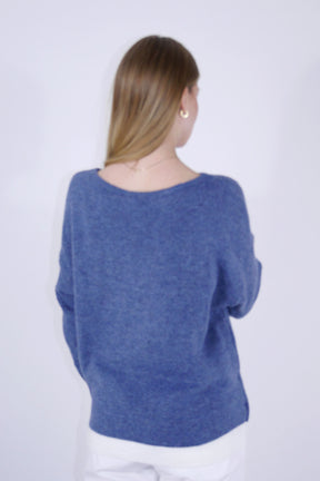 Pullover "Herz" - Dunkelblau/Weiß