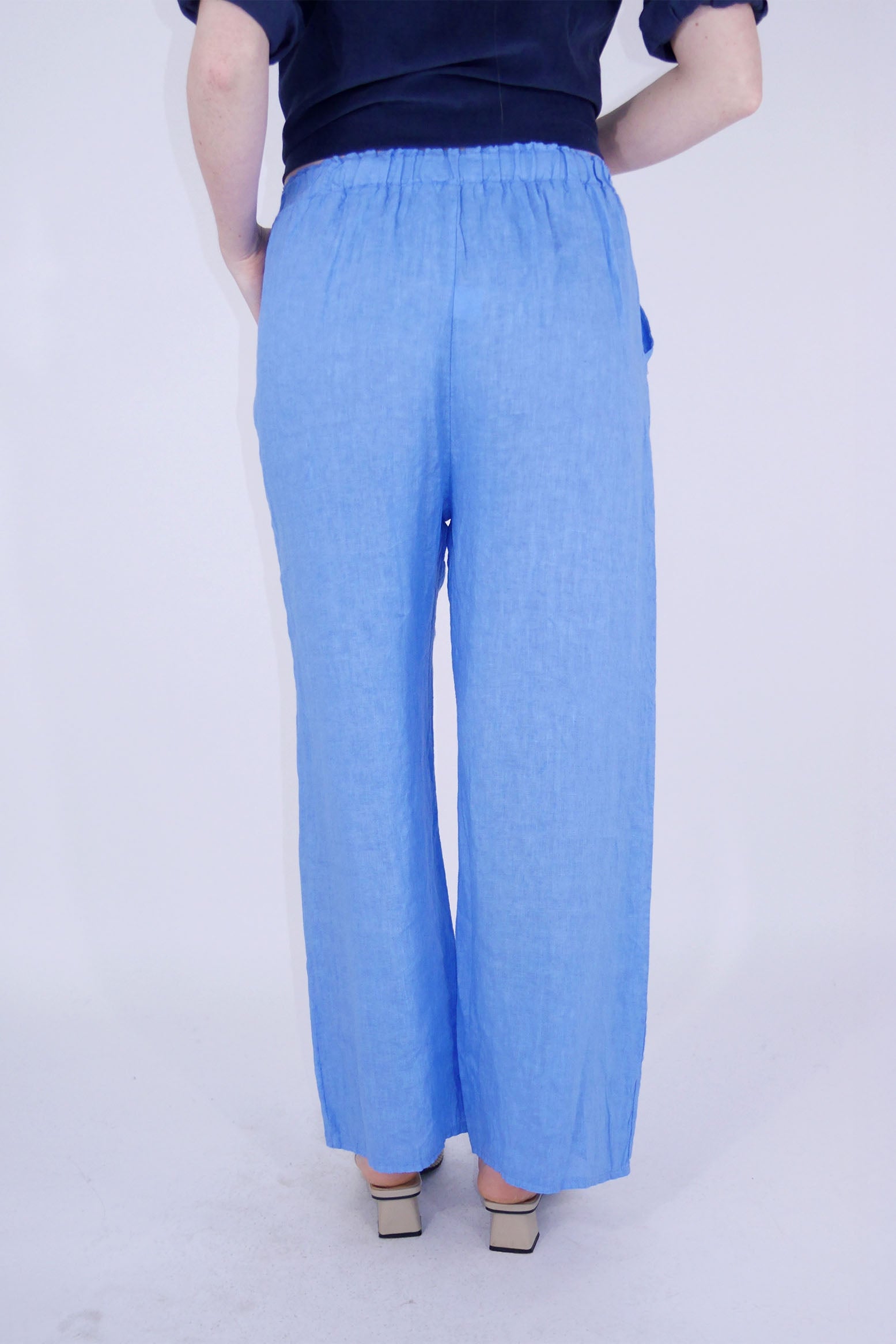 Leinen Hose - Royalblau