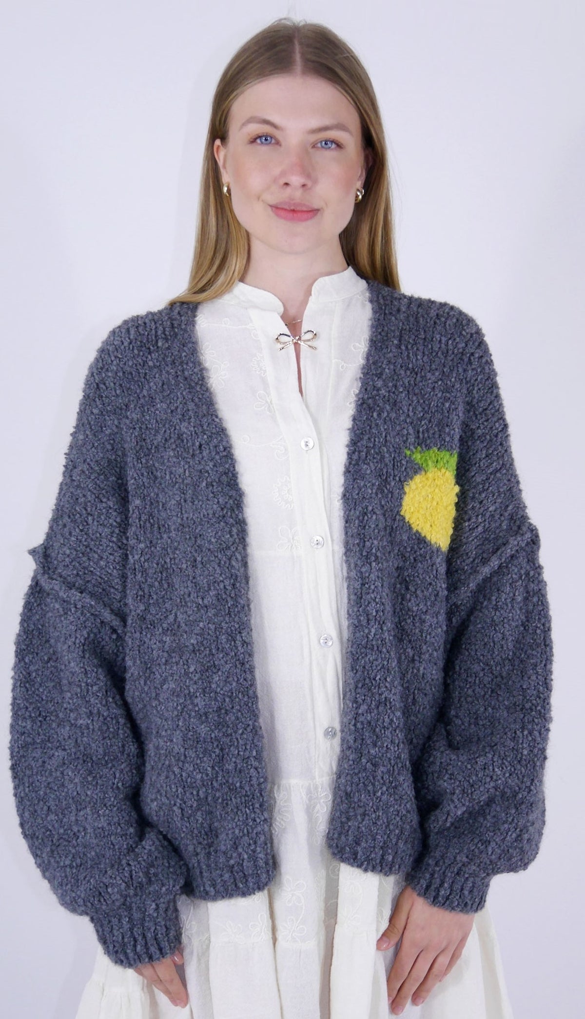 Cardigan "Limoncello" - Made in Italy - Dunkeblau