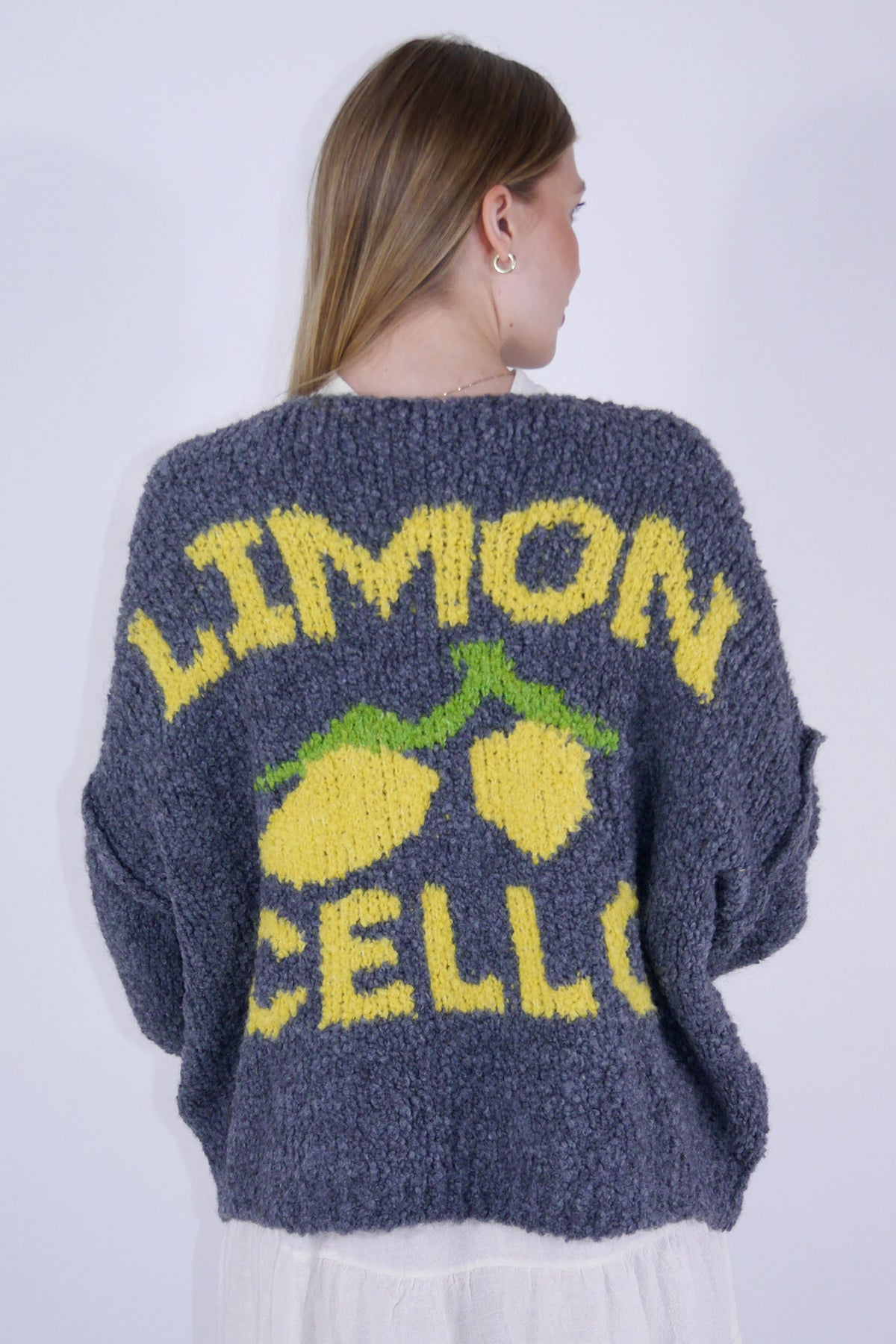Cardigan "Limoncello" - Made in Italy - Dunkeblau