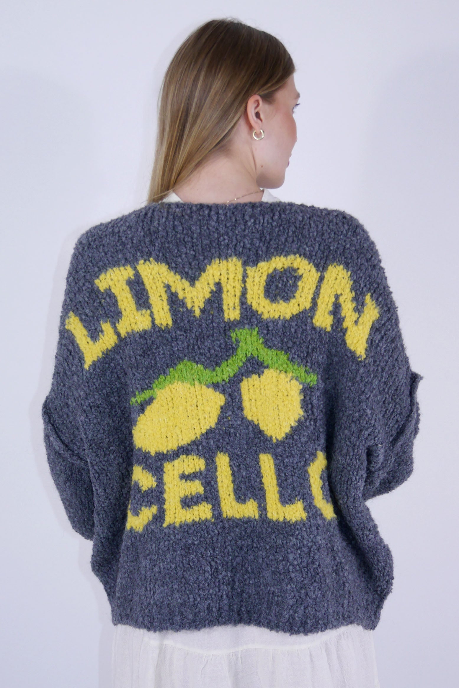 Cardigan "Limoncello" - Made in Italy - Dunkeblau