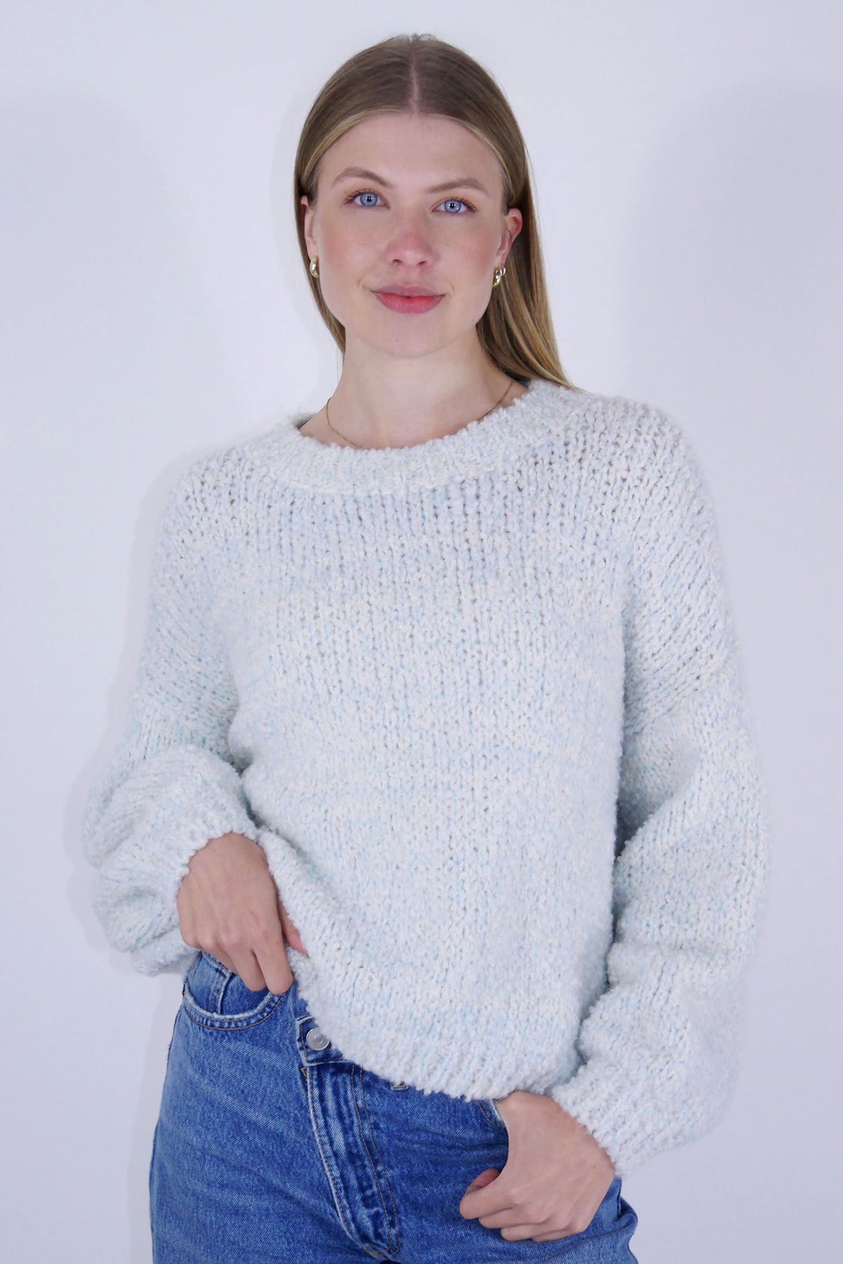 Pullover "Plüsch" - Hellblau